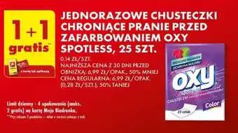 Biedronka JEDNORAZOWE CHUSTECZKI CHRONIĄCE PRANIE PRZED ZAFARBOWANIEM OXY SPOTLESS, 25 SZT. oferta