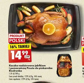 Biedronka Kaczka nadziewana jabłkiem i pomarańczą Prosto do piekarnika Biedronka 1 kg oferta