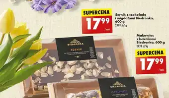 Biedronka Sernik z czekoladą i migdałami Biedronka, 600 g oferta