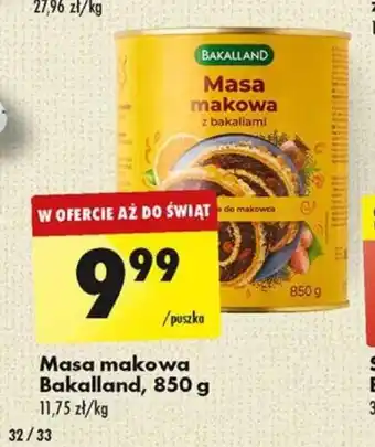 Biedronka Masa makowa Bakalland, 850 g oferta
