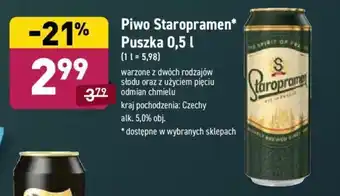 ALDI Piwo Staropramen 500ml oferta