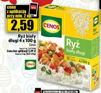 Topaz Ryż biały długi 4 x 100 g Cenos oferta