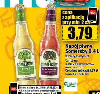 Topaz Napój piwny Somersby 0,4 L oferta
