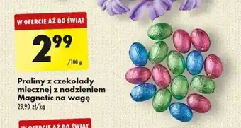 Biedronka Praliny z czekolady mlecznej z nadzieniem Magnetic na wagę 100 g oferta