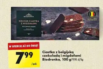 Biedronka Ciastka z belgijską czekoladą i migdałami Biedronka, 100 g oferta