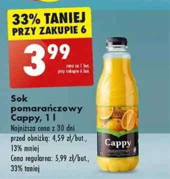 Biedronka Sok pomarańczowy Cappy, 1 l oferta