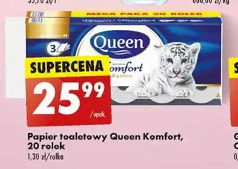 Biedronka Papier toaletowy Queen Komfort, 20 rolek oferta