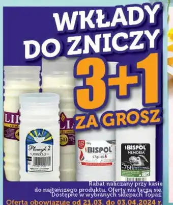Topaz WKŁADY DO ZNICZY oferta