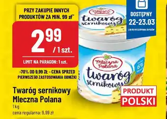 Polomarket Twaróg sernikowy Mleczna Polana 1 kg oferta