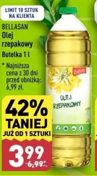 ALDI BELLASAN Olej rzepakowy 1l oferta