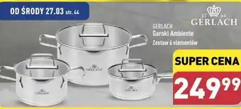 ALDI GERLACH Garnki Ambiente 6 elementów oferta