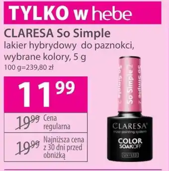 Hebe Lakier hybrydowy Claresa oferta