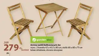 Auchan Zestaw 2x krzesła + stolik joe 1 ZES 3 SZT oferta