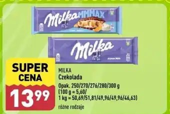 ALDI Milka Czekolada 250-300g oferta