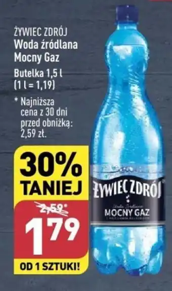 ALDI ŻYWIEC ZDRÓJ Woda źródlana Mocny Gaz 1,5l oferta