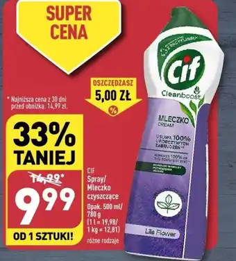 ALDI CIF Spray/Mleczko czyszczące 500 ml/780 g oferta