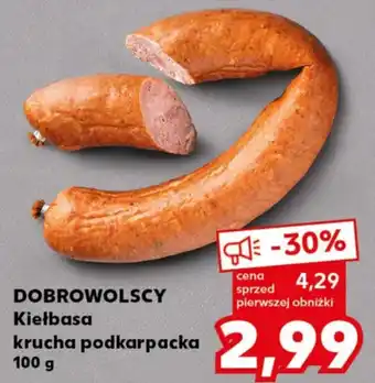 Kaufland DOBROWOLSCY Kiełbasa krucha podkarpacka 100 g oferta