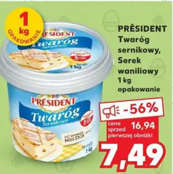 Kaufland PRÉSIDENT Twaróg sernikowy, Serek waniliowy 1 kg oferta
