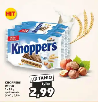 Kaufland KNOPPERS Wafelki 3 x 25 g oferta