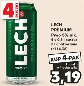 Kaufland LECH PREMIUM Piwo 5% alk. 0,5 l oferta