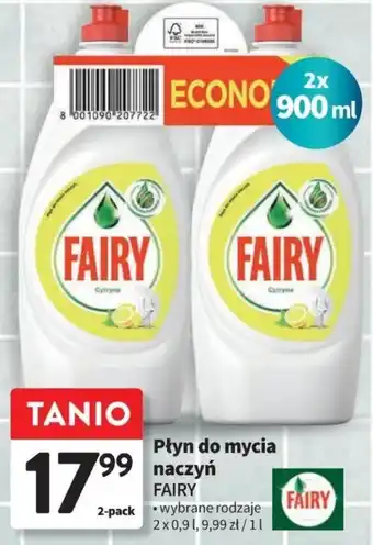 Intermarche Płyn do mycia naczyń FAIRY 2 x 0,9 l oferta