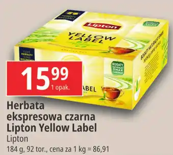 E.Leclerc Herbata ekspresowa czarna Lipton Yellow Label Lipton 184g oferta