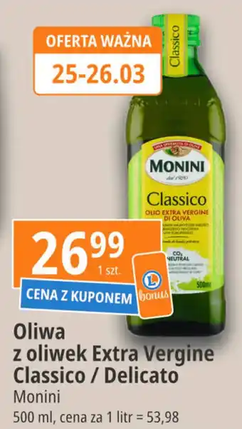 E.Leclerc Oliwa z oliwek Extra Vergine Classico / Delicato Monini 500ml oferta