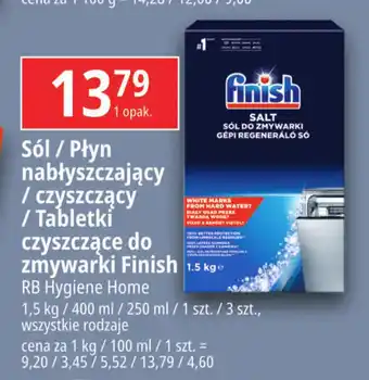 E.Leclerc Sól/Płyn nabłyszczający/czyszczący/Tabletki czyszczące do zmywarki Finish 1.5kg/400ml/250ml/1szt./3szt. oferta