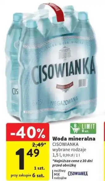 Intermarche Woda mineralna CISOWIANKA 1,5l oferta