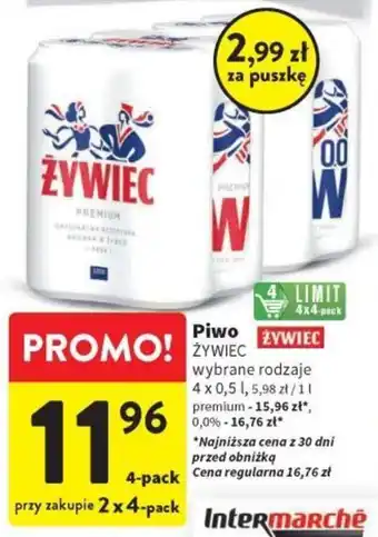 Intermarche Piwo ŻYWIEC 4x0,5l oferta