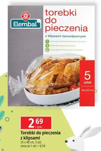 E.Leclerc Torebki do pieczenia z klipsami 35 x 40 cm, 5 szt. oferta