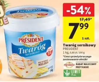 Intermarche Twaróg sernikowy PRESIDENT 1kg oferta