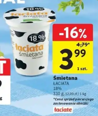 Intermarche Śmietana ŁACIATA 18% 330g oferta