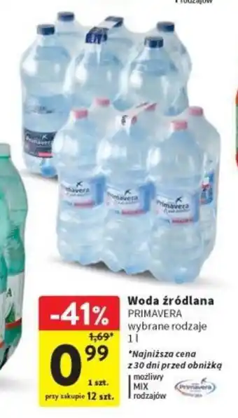 Intermarche Woda źródlana PRIMAVERA 1l oferta