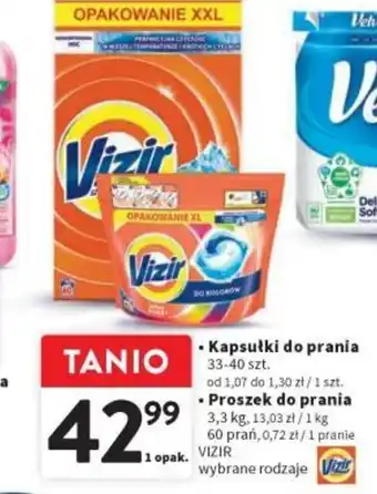 Intermarche VIZIR Kapsułki do prania 33-40 szt./Proszek do prania 3,3kg oferta