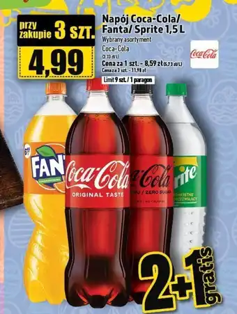 Topaz Napój Coca-Cola/Fanta/Sprite 1,5 l oferta