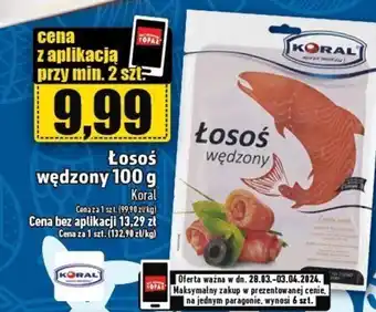 Topaz Łosoś wędzony 100 g Koral oferta