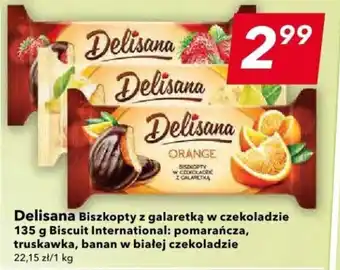 Lewiatan Delisana Biszkopty z galaretką w czekoladzie 135 g Biscuit International oferta