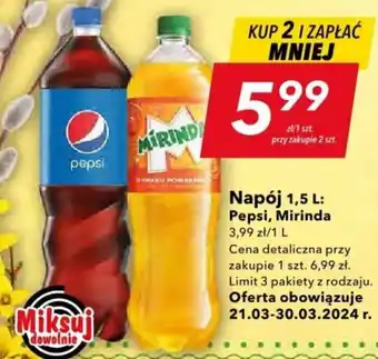 Lewiatan Napój 1,5 L: Pepsi, Mirinda oferta