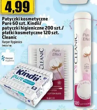 Topaz Patyczki kosmetyczne Pure 60 szt. Kindii/ patyczki higieniczne 200 szt./ płatki kosmetyczne 120 szt. Cleanic Harper Hygienics oferta