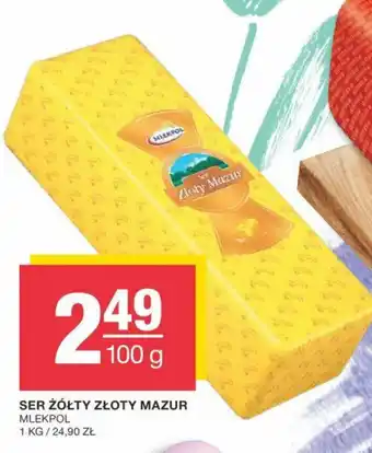 Spar SER ŻÓŁTY ZŁOTY MAZUR MLEKPOL 100g oferta