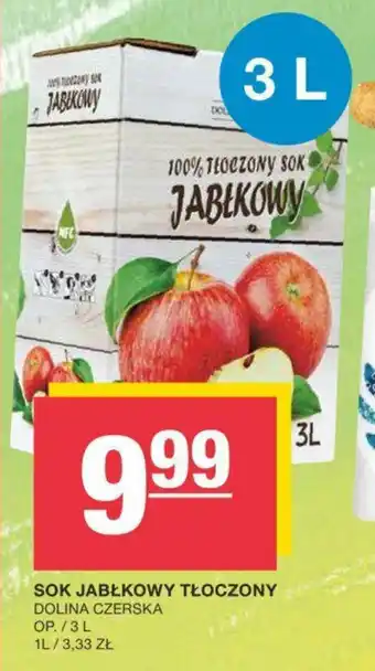 Spar SOK JABŁKOWY TŁOCZONY DOLINA CZERSKA 3l oferta