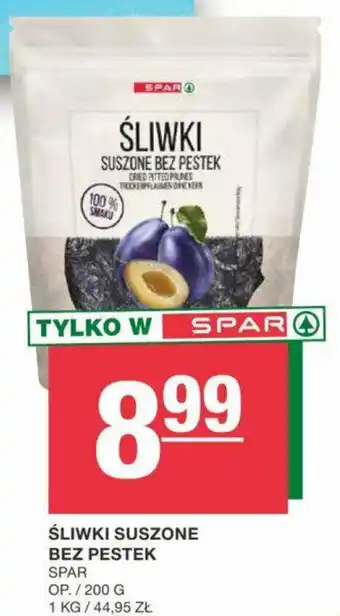 Spar ŚLIWKI SUSZONE BEZ PESTEK SPAR 200g oferta