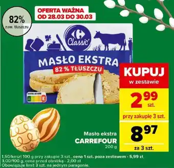 Carrefour Masło ekstra 200 g oferta