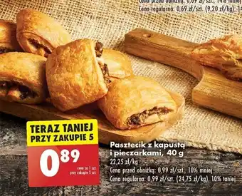 Biedronka Pasztecik z kapustą i pieczarkami, 40 g oferta