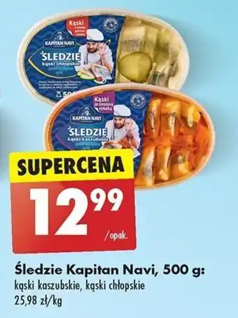 Biedronka Śledzie Kapitan Navi, 500 g oferta