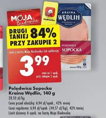 Biedronka Polędwica Sopocka Kraina Wędlin, 140 g oferta