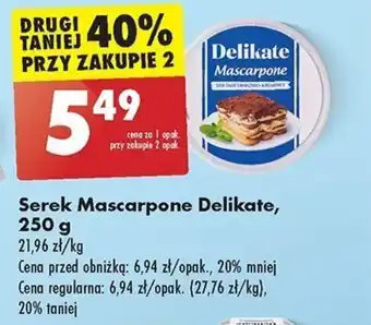 Biedronka Serek Mascarpone Delikate, 250 g oferta