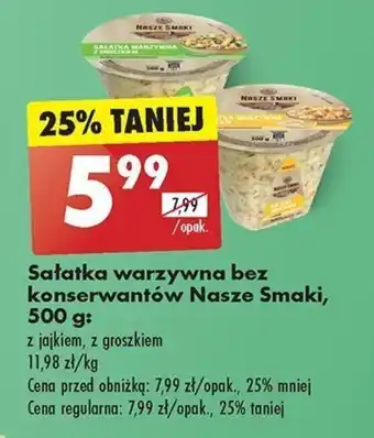 Biedronka Sałatka warzywna bez konserwantów Nasze Smaki, 500 g oferta