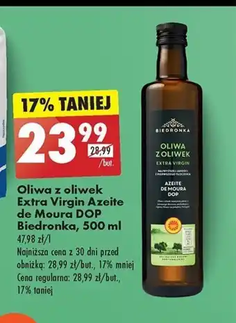 Biedronka Oliwa z oliwek Extra Virgin Azeite de Moura DOP Biedronka, 500 ml oferta